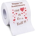 thumbnail image 2 of Happy 1 Year Anniversary Wedding Gifts Decorations For Him, One Year Anniversary, 1st Year Toilet Paper, First Anniversary Men Women Husband, Girlfriend, Boyfriend, Her, Wife, Couple (1 Roll), 2 of 5
