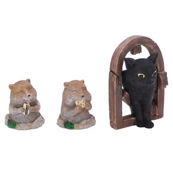 Fugacal 3 Pcs Gopher Ornaments Resin Simulation Animal Cat Gopher Garden Sculpture Decoration Ornaments,Garden Decor,Lawn Ornaments