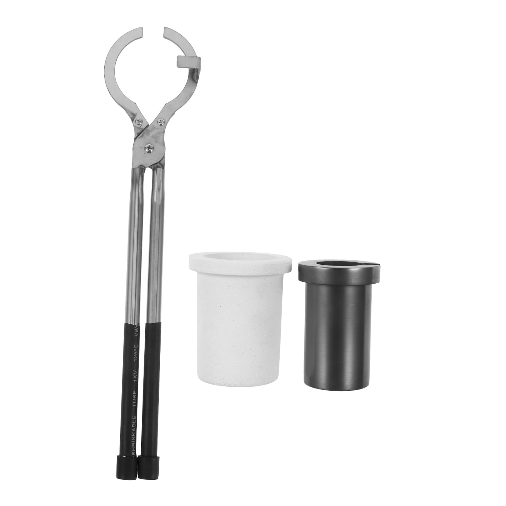 LOLIPPYY 1Set High Temperature Stable Graphite Crucible Melting Kit with Safe Crucible Pouring Pliers