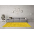 thumbnail image 3 of Ahgly Company Indoor Round Abstract Yellow Modern Area Rugs, 6' Round, 3 of 4