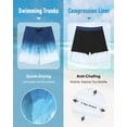 thumbnail image 3 of Justay Story Mens Swim Trunks 9" with 2 in 1 Compression Breathable Liner Zipper Pockets Quick Dry Swim Bathing Suit Summer Beach Shorts, Size S-2XL, 3 of 8