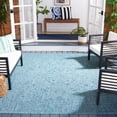 thumbnail image 2 of SAFAVIEH Courtyard Darin Botanical Indoor/Outdoor Area Rug, Aqua/Navy, 8' x 10', 2 of 14