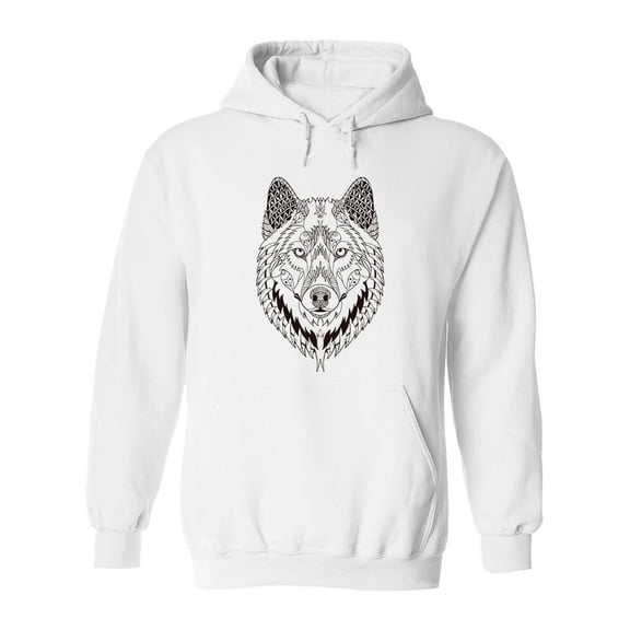 Wolf With Patterns Inside Hoodie Women -Image by Shutterstock, Female Medium