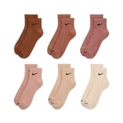 Nike Dri-FIT Everyday Plus Cushioned Training Ankle Socks - 6 Pack - Size Large - Mineral Clay