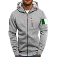 thumbnail image 2 of Txeol Mens Workout Full Zip Hoodie Casual Long Sleeve Athletic Sweatshirts with Multi Pockets Fall Winter Hooded Jackets,Gray,M, 2 of 3