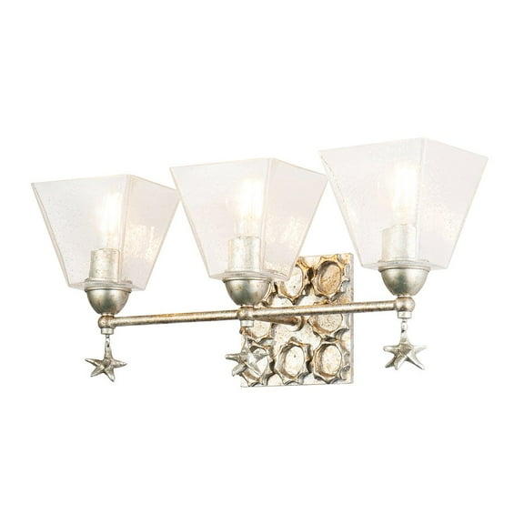 Lucas McKearn Star 3-light Transitional Metal Bath Vanity Light in Silver Leaf