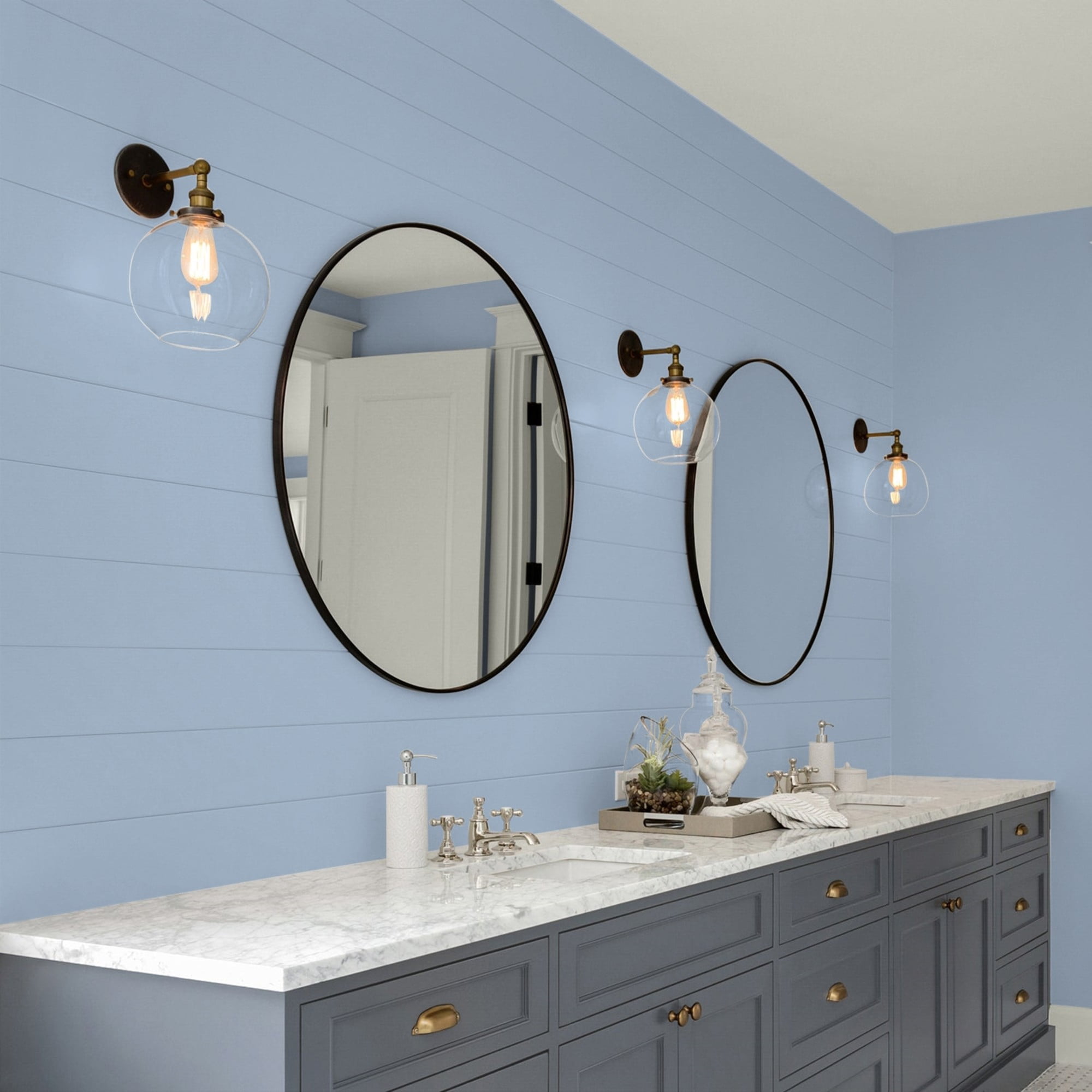Glidden Fundamentals Sterling Silver / Blue, Eggshell Interior Paint, 1 Quart
