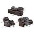 thumbnail image 3 of Modern Faux Leather Manual Reclining Sofa Loveseat Chair Set Living Room SET for Living room, Apartment and game room, 3 of 8