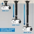thumbnail image 6 of Mount-It! Universal Wall or Ceiling Projector Mount, 44 lb. Load Capacity, Black (MI-604), 6 of 9
