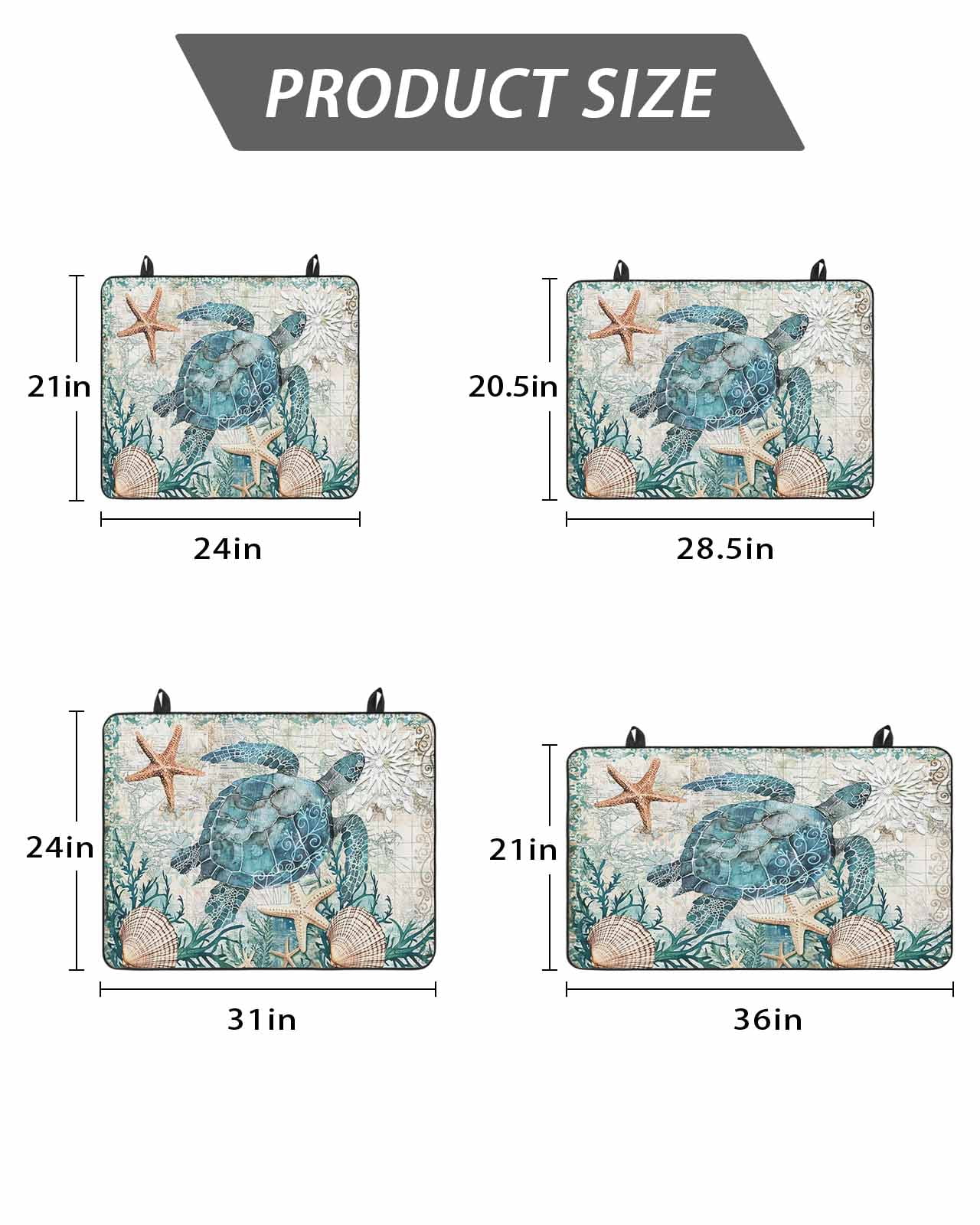 Stove Top Covers for Electric Stove, Teal Coastal Turtle Glass Stovetop Cover Protector, Vintage Summer Beach Nautical Coral Induction Cooktop Protector Oven Mat for Kitchen Countertop 24"x21"