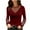 Burgundy, variant on IROINNID Womens Long Sleeve Tops Round Neck Lace T-Shirt Autumn Solid Hollow Out Blouse Tops,Black