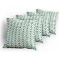 thumbnail image 5 of Ambesonne Geometric Throw Pillow Cover 4 Pack, Chevron Retro Style, 16", Seafoam Yellow Grey, 5 of 7