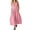 Pink, variant on Women's Cotton Sleeveless Shirt Dress Collared Button Down Solid Color Casual Long Maxi Dress with Pockets Sky Blue XL(XL)