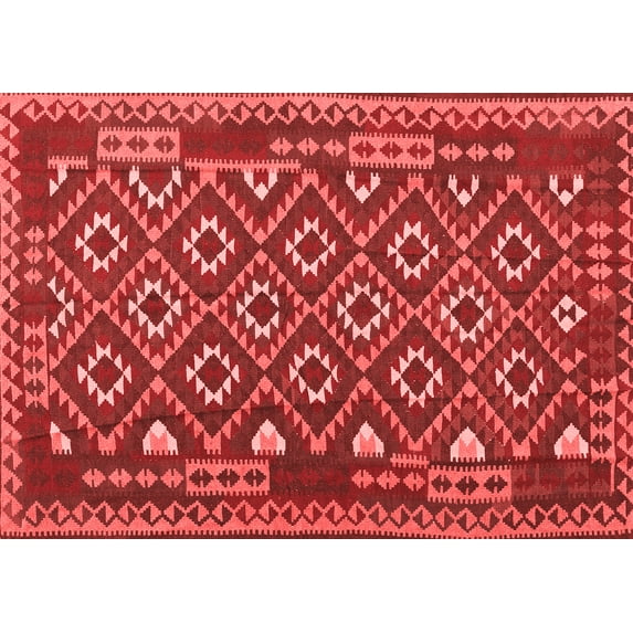 Ahgly Company Indoor Rectangle Southwestern Red Country Area Rugs, 7' x 9'