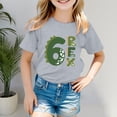 thumbnail image 2 of FINALGANG Girls 6Th Birthday Dinosaur Rex Print Short Sleeve TShirt Crew Neck Casual Party Tee For Kids Daily Wear Versatile Top, 2 of 4