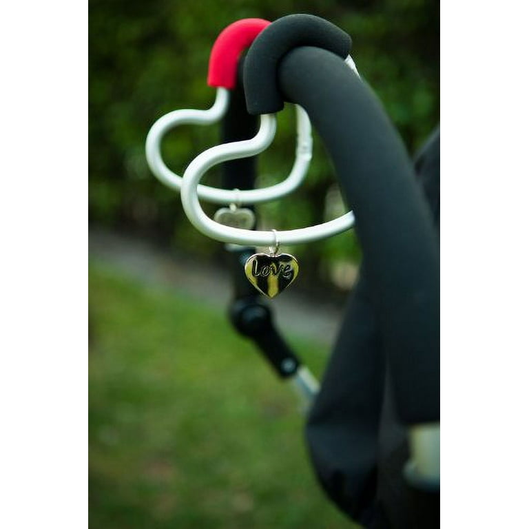 BUGGY HEART HOOK by BUGGYGEAR The Perfect Way to Carry Your Baby Diaper Bag Use The Hook on Your Stroller Handle Bars and Let The Hooks Do The Work