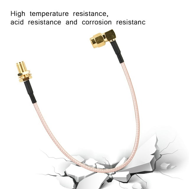 SMA Male RF Jumper Cable,SMA Coaxial RF Cable SMA Female To Right Angle Cable 20cm, Low Loss, Low Impedance Used In RF Applications, Antennas, LAN Devices, Coaxial Cable, Wi-Fi