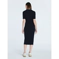 thumbnail image 2 of Free Assembly Women's Ribbed Polo Midi Dress with Short Sleeves, Sizes XS-XXL, 2 of 4
