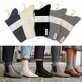 thumbnail image 3 of 5 Pairs Women Classic Cable Knit Crew Socks Assorted Colors Mid Calf Boots Casual Socks, 3 of 6