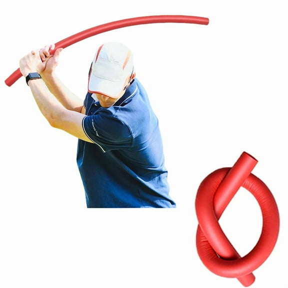 Golf Swing Trainer - Practice Stick for Path & Tempo Correction, Flexible Foam Training Aid for Indoor/Outdoor Use, Fix Slice & Hook (Red)
