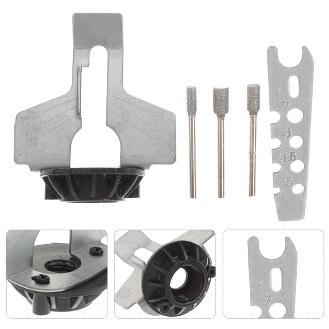 NIYANGLE 1Set Impact Driver Bit Set Chainsaw Sharpening Attachment Kit Metal Emery for Maintenance and Garden Work