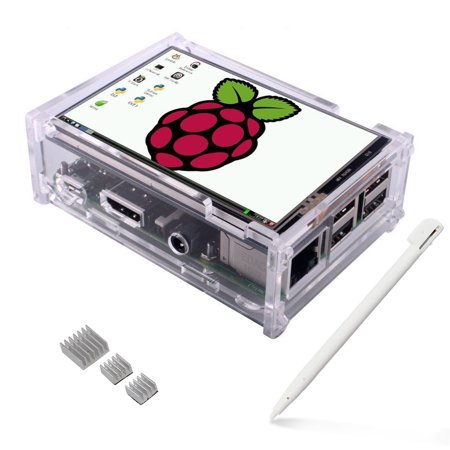 EEEKit TFT Touch Screen, 3.5Inch LCD Touch Screen Display Monitor + Protective Case + 3 Heatsink for Raspberry Pi 3 B+, 3 Mode B, Pi 2 Model B, Pi (Best Monitor For Portrait Mode)