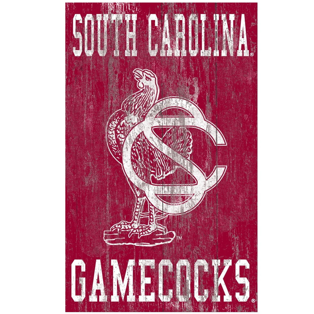 South Carolina Gamecocks 11'' x 19'' Heritage Distressed Logo Sign