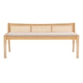 thumbnail image 2 of Contemporary Home Living Framed Woven Rattan Cane Bench - 52.5" - Beige, 2 of 4