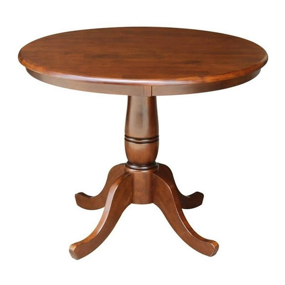 Pemberly Row 36" Round Top Dining Table in Brown