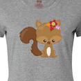 thumbnail image 4 of Inktastic Cute Squirrel, Squirrel With Flowers, Fluffy Tail Women's T-Shirt, 4 of 5