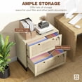 thumbnail image 3 of Natural Rattan 2-Drawer Filing Cabinet with Lock – Boho Office Storage for Living Room, Bedroom & Home Office – 29.5” Wide, 3 of 7