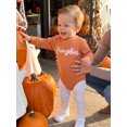 thumbnail image 3 of Cjfdfy Newborn Baby Boy Girl Halloween Outfit  Pumpkin Waffle Knit Romper Letters Embroidery Long Sleeve Jumpsuit Infant Halloween Sweater Romper Fall Winter Clothes, 3 of 9