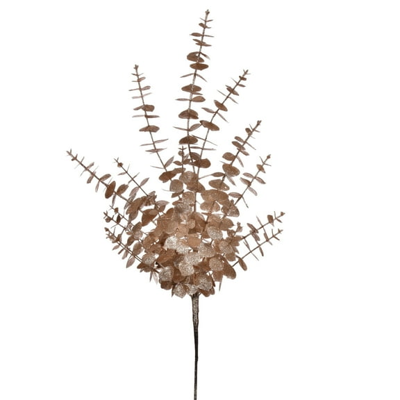 Vickerman 28" Café Latte Artificial Eucalyptus Glitter Spray, 2 per bag.