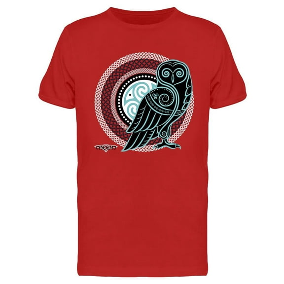 Owl In Celtic Style T-Shirt Men -Image by Shutterstock, Male Medium
