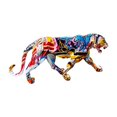 thumbnail image 4 of Estatuilla de Animal Macarena Estatua de Leopardo Decoración de Estante Escultura Artística de Graffiti, 4 of 8