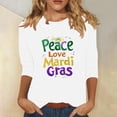 thumbnail image 2 of T-shirt Décontracté Ample à Imprimé Tauxra pour Femmes, Blouse à Manches 3/4 et Col Rond, Haut Mode Confortable en Polyester et Spandex pour Usage Quotidien, 2 of 5