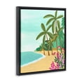 thumbnail image 4 of Palm Filled Shoreline Black Framed Floater Canvas Wall Art, design by Nabeela Rumi, 4 of 10