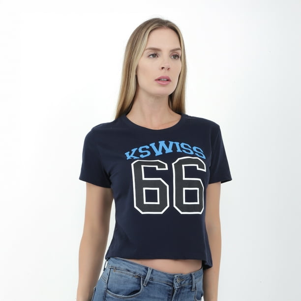 Playera Dama Oversize K-Swiss FWT-COCRE Color Azul