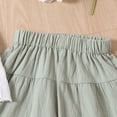 thumbnail image 6 of XZNPDUCQ Toddler Baby Girl Summer Clothes Floral Short Sleeve Shirt Top and Shorts Cute Ribbed Outfit Clothing Set T-Shirt Set 5-6 Years Green, 6 of 8