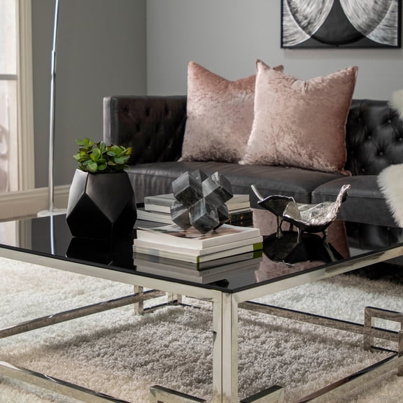 Geometric Stone Marble Sculpture Figurine for Home and Bathroom Decor - Modern Statue Object for Office and Room - Decorative Ornament for Living Room, Shelf and Coffee Table Display - 6", Gray