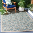 thumbnail image 2 of SAFAVIEH Courtyard Thurstan Geometric Indoor/Outdoor Area Rug, 5'3" x 7'7", Aqua/Beige, 2 of 9