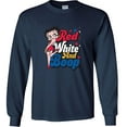 thumbnail image 1 of Fair Game Betty Boop Long Sleeve Shirt Red White and Boop-Navy-XL, 1 of 4