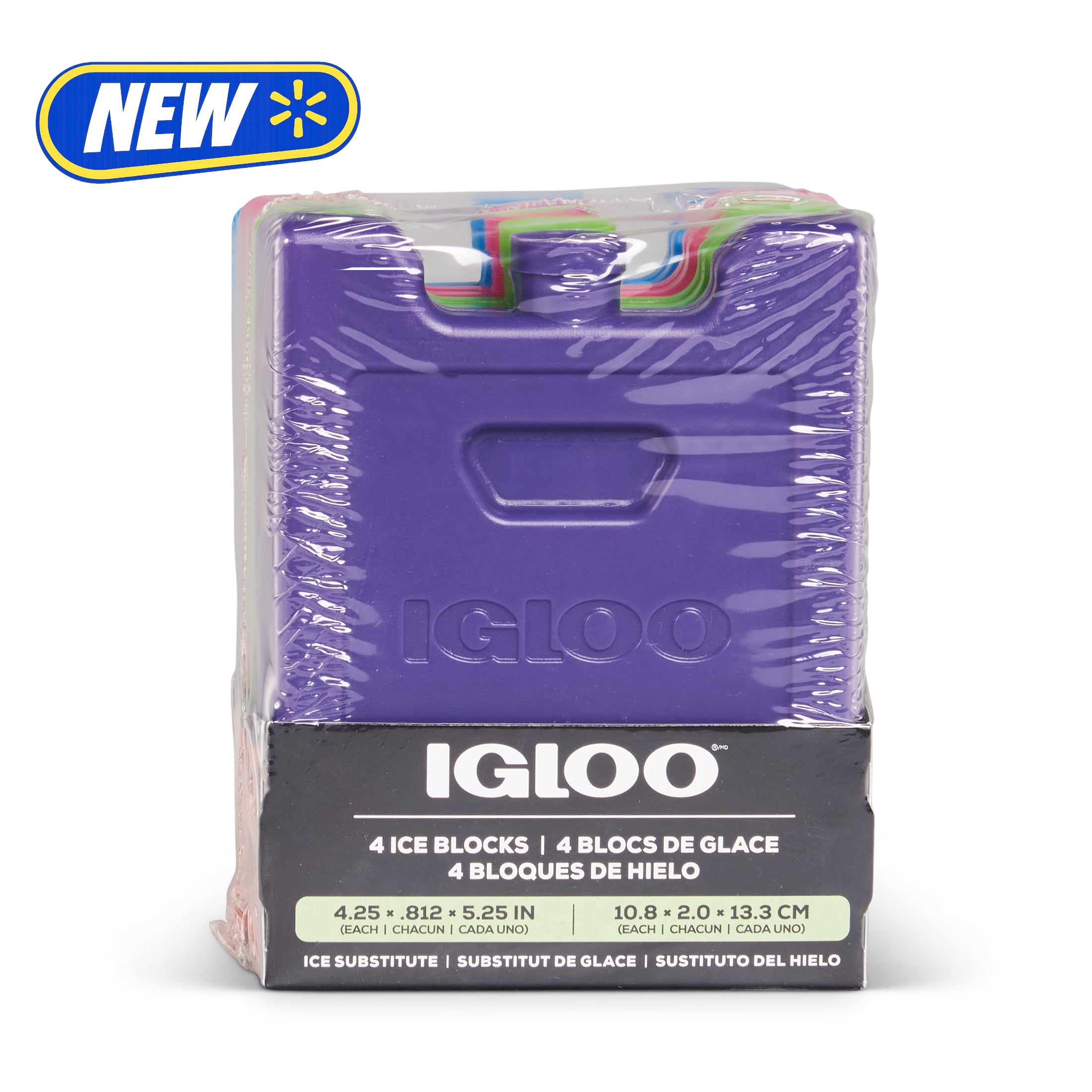 (2 pack) Igloo 4-Pack MaxCold Small Ice Freeze Block, Multi Color, Made for Portable Food Cooling