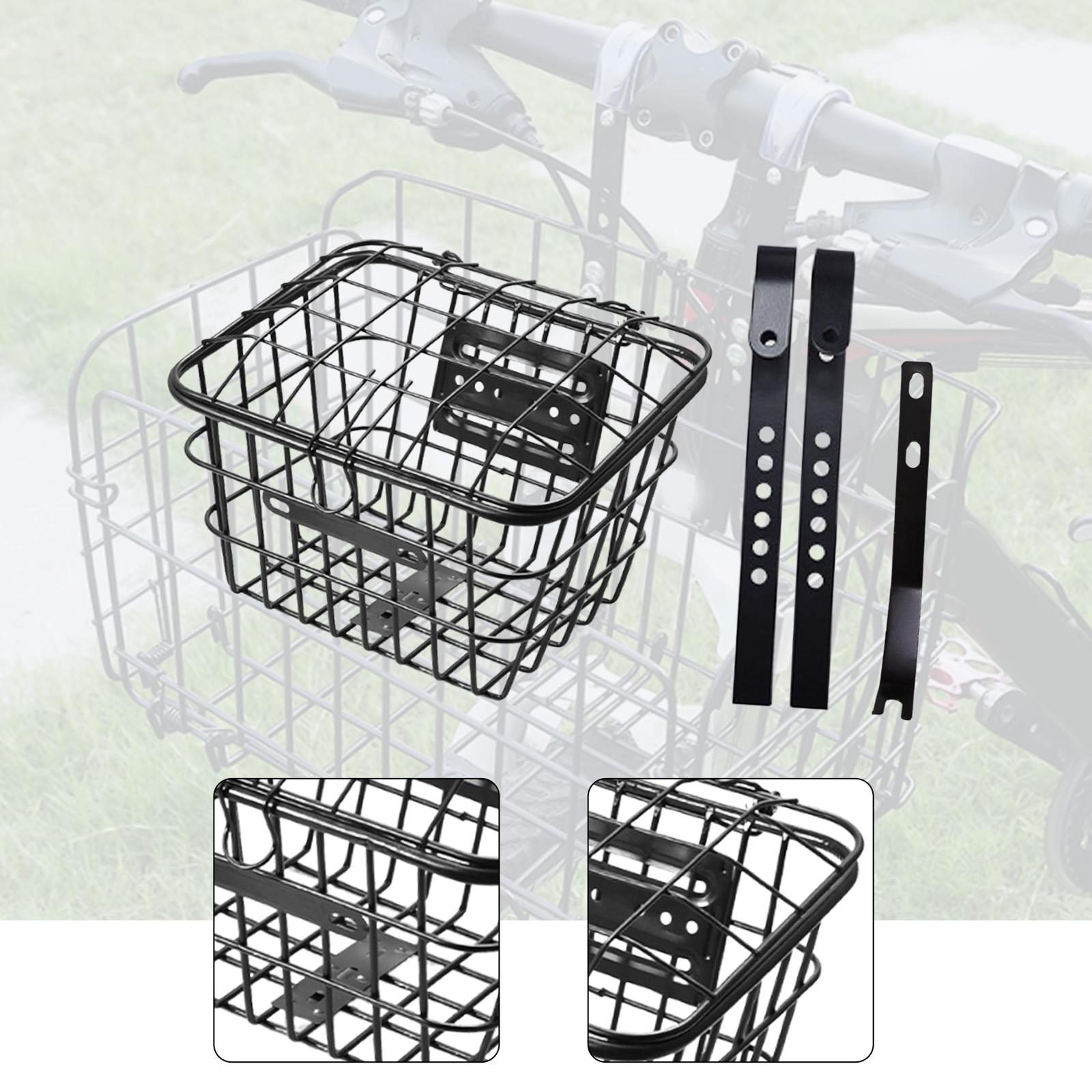 Kids Bike Basket Front Handlebar Basket Storage Basket Waterproof Metal for Boys and Girls Bicycles Riding