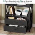 thumbnail image 7 of Bookshelf with Drawers, 70.8" Modern Bookcase with 2 Drawers, 5 Shelf Open Shelf for Storage, 7 of 7