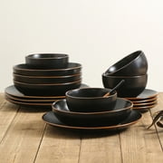 Stone Lain Brasa 16-Piece Dinnerware Set Stoneware, Black