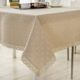 thumbnail image 1 of Nappe de Table Motif Fleur Tissu de Table en Coton avec Couverture de Table à Manger en Dentelle, 1 of 5
