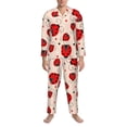 thumbnail image 3 of Fotbe Red Ladybug Pattern Long Sleeve Pajama Set for Men,Sleepwear Set,2-piece Loungewear Set,Soft PJs Comfy Nightwear with Pockets-X-Large, 3 of 7