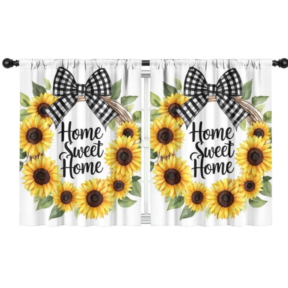 Blackout Kids Curtains,Home Sweet Home Sunflower Childrens Insulated Curtains Set Of 2,Bedroom Essentials,Toddler Room Decor 42x54in(106x137cm)