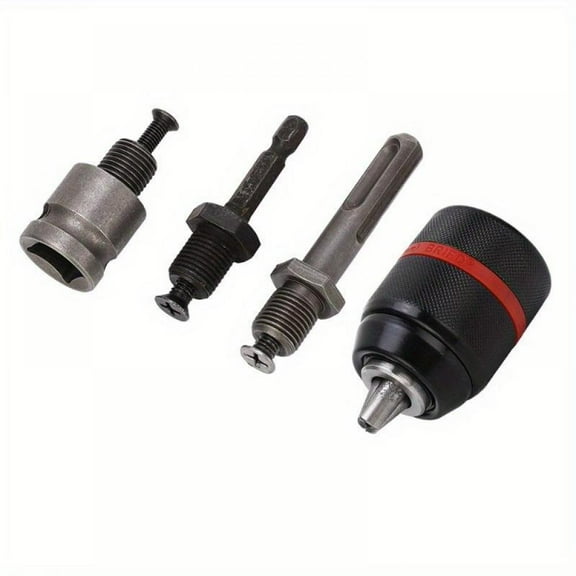 1.5-13mm Keyless Drill Chuck Metal Heavy Duty 1/2''-20UNF with SDS-Plus Shank 1/4" Hex Shank 1/2'' Socket Square Wrench Adapter for Impact Driver, Electric Drill, Hammer Drill